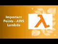 Important Points of AWS Lambda - Part3