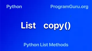 Python List copy Method - Syntax Examples
