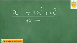 Polynomial Division - Box Method Generic Rectangle Method or Area Model