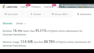 Leetcode 22 Generate Parentheses Backtracking Top 5 Python Solution FAANG Coding