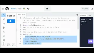 Python Programming Code for a Ticking Clock