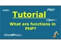 PHP Tutorial What are functions in PHP