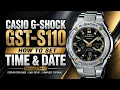 How to Set Time and Date on Casio G-Shock GST-S110 Module 5445