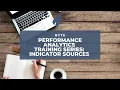 Performance Analytics Training Series Indicator Sources