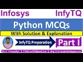 Python MCQs InfyTQ 2023 Python MCQs Preparation Python MCQs Solution Explanation Part-1