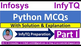 Python MCQs InfyTQ 2023 Python MCQs Preparation Python MCQs Solution Explanation Part-1