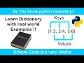 Learn Dictionary in 10 mins Python Dictionary Explained with real world examples
