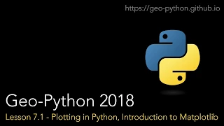 Geo-Python Lesson 7 1 - Plotting in Python Introduction to Matplotlib