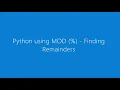 Python MOD Find Remainders