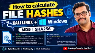 Hash Calculation in Windows & Kali Linux || MD5, SHA-256 || Ethical Hacking || Cyber Security
