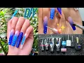 DIY BLUE OMBRE POLYGEL NAILS Loose Makartt Glitter Nail Tutorial Nails by Kamin