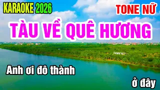 Karaoke Tàu Về Quê Hương Tone Nữ Nhạc Sống gia huy karaoke