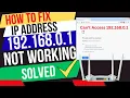 Can t access 192 168 0 1 Router Web interface IP address 192 168 0 1 Not Working
