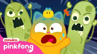 Ninimo🐱 vs. Pepinos Zombis🥒 | ¡Ninimo, Tenemos que Escapar! | Pinkfong Halloween🎃 para Niños