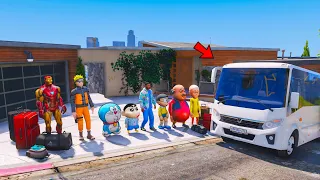 shinchan u0026 franklin start a old trip bus santos to theme park in gta 5
