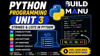 Python Programming Unit 3 Strings in Python String Functions Slicing Operations Complete