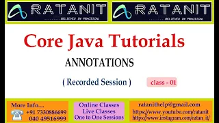 Core Java Tutorials Java Annotations by Mr Ratan class-01