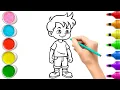 Drawing cute boy Colouring pages painting coloring for kids Toddlers Drawing Basics