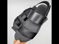 giầy sandal nam Update Dép Quai Hậu Giày Sandal Nam Da Bò Nguyên Tấm Cao Cấp Ensado DE2816 (Đen) |Giày dép da Salto