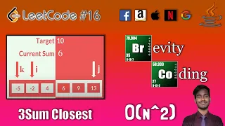 Java LeetCode 16 - 3Sum Closest Problem O N 2 Complexity Explained With 2Sum Problem