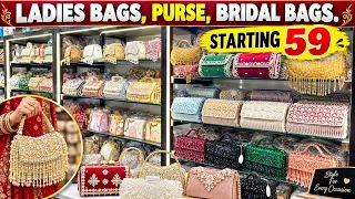 Ladies Bag Purse Clutch Wholesale Market 🔥 Fancy Bridal Bags Collection Warehouse | Bridal Tassel