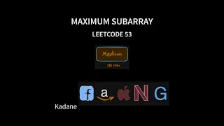 Max Subarray LeetCode 53 4 Methods Naive Divide Conquer Kadane s Algorithm