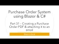 Creating a PDF of a Purchase Order and attaching it to an Email - Blazor Purchase Orders