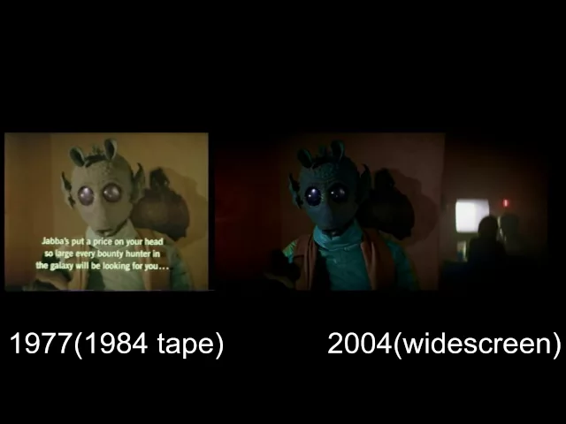 star wars 1977 v.s 2004(Han and Greedo)