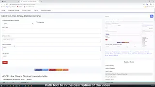 ASCII Text Hex Binary Decimal converter
