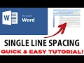 Microsoft Word Single Line Spacing - Quick and Easy Tutorial
