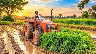 Kubota 4wd tractor working in mud | kubota |