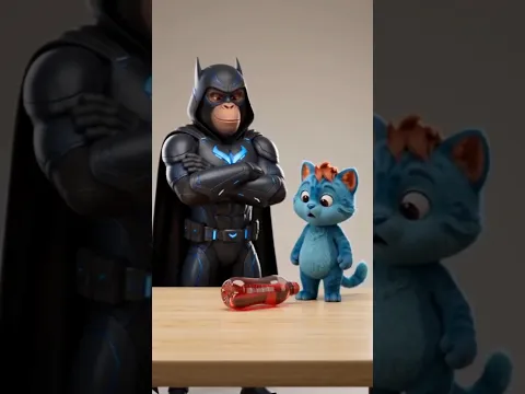 Cup Stack Challenge Blue Cat vs  Crescent Simian #batman #newvideo #shorts  #funny #bottlechallenge