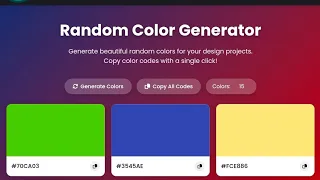 Random Color Generator Project HTML CSS JavaScript JavaScript Project for Beginners