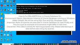 ORA-00979 not a GROUP BY expression - Oracle Database 12c Error Messages