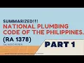 NATIONAL PLUMBING CODE OF THE PHILIPPINES SUMMARIZED part 1