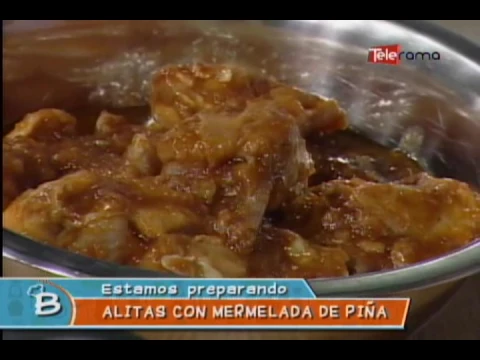 Alitas con mermelada de piña