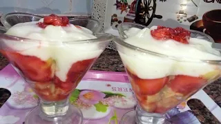 مهلبيه الفواكه الكريمي بطعم القشطه والفانيليا طعم لا يقاوم 