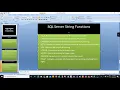 SQL SERVER TUTORIAL ENGLISH SQL SERVER String Functions