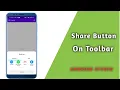 Share button on Toolbar in android studio Share Button SR CodeX