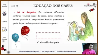 AULA 71 - EQUAÇÃO DOS GASES (LEI DE CLAYPERON) - HELP QUÍMICA