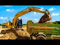 Excavator and Dump Truck Extreme Work in Difficult Conditions