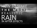 HOW TO MAKE A REALISTIC RAIN IN AFTER EFFECTS - FAST TUTORIAL