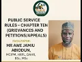 Public Service Rules - Chapter 10 Grievances and