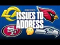 Issues to address before the season for every NFC West team Seahawks Rams 49ers Cardinals