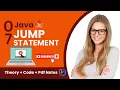 Jump Statement In Java break and continue in java goto label in java