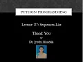 PYTHON PROGRAMMING Sequences-Lists