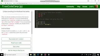 Understanding Uninitialized Variables free code camp Dani