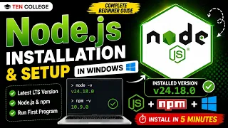 How to Install Node js v24 18 0 Run JavaScript in VS Code Complete Setup for Beginners 2026