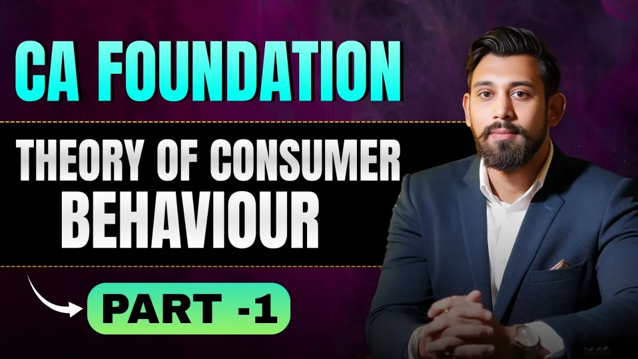 Theory of Consumer Behaviour | Ca foundation | Part 1 | Business Economics