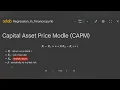 Regression in Finance CAPM and Fama-French Three-Factor Model
